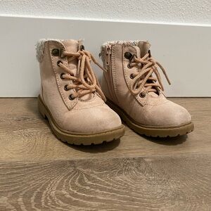 Cat & Jack Pink Lace-Up Ankle Boots size toddler 8